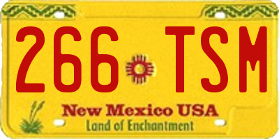NM license plate 266TSM