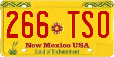 NM license plate 266TSO