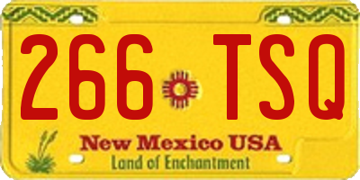 NM license plate 266TSQ