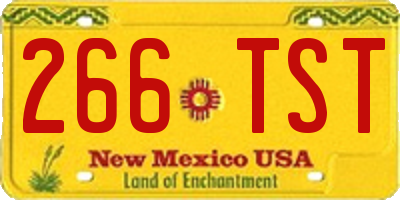 NM license plate 266TST