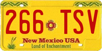 NM license plate 266TSV