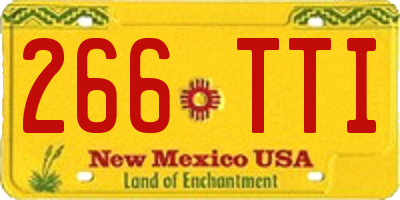 NM license plate 266TTI