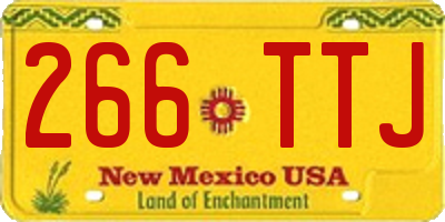 NM license plate 266TTJ