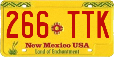 NM license plate 266TTK