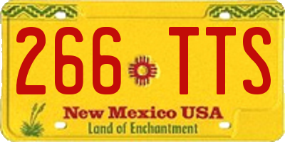 NM license plate 266TTS