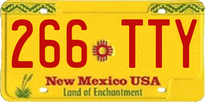 NM license plate 266TTY