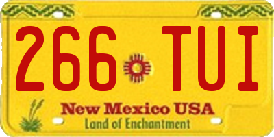 NM license plate 266TUI