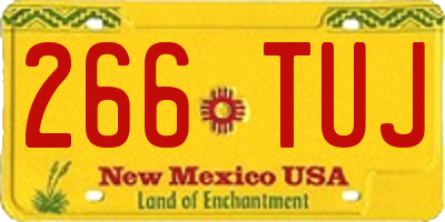 NM license plate 266TUJ