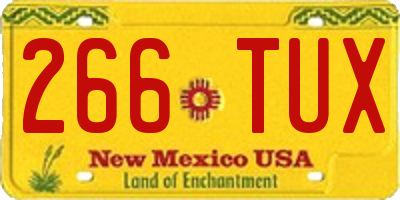 NM license plate 266TUX