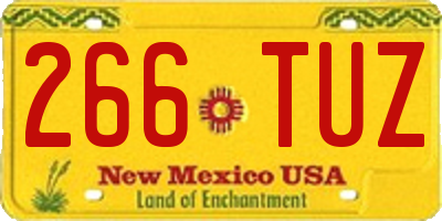 NM license plate 266TUZ