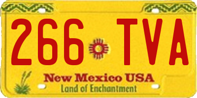 NM license plate 266TVA