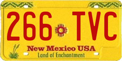 NM license plate 266TVC