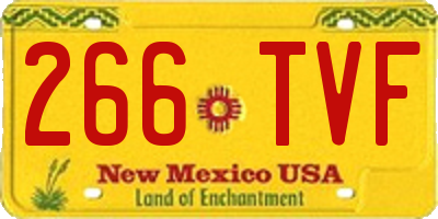 NM license plate 266TVF