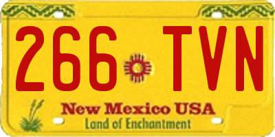 NM license plate 266TVN