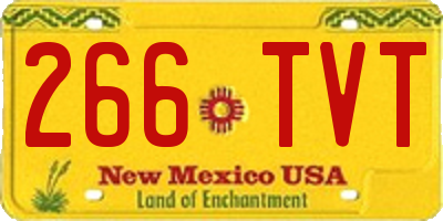 NM license plate 266TVT