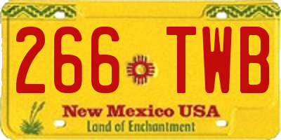 NM license plate 266TWB