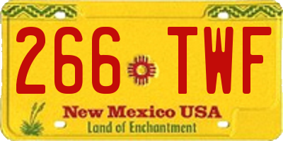 NM license plate 266TWF