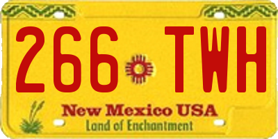 NM license plate 266TWH
