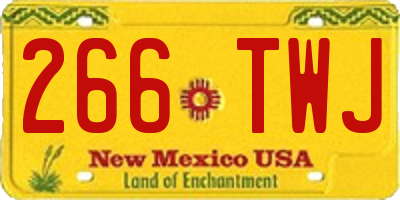 NM license plate 266TWJ