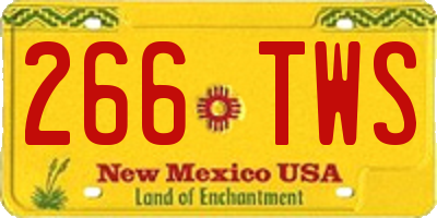 NM license plate 266TWS