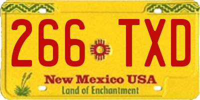 NM license plate 266TXD