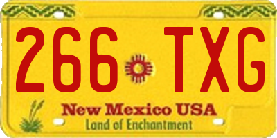 NM license plate 266TXG