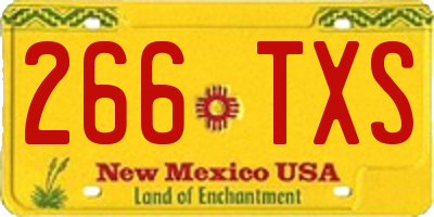 NM license plate 266TXS