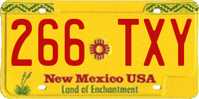 NM license plate 266TXY