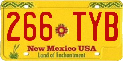 NM license plate 266TYB