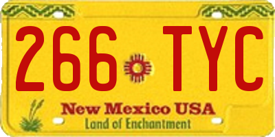 NM license plate 266TYC
