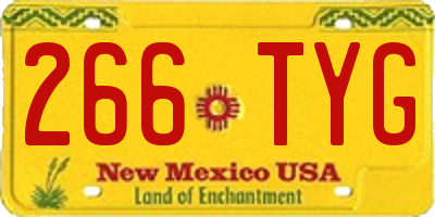 NM license plate 266TYG
