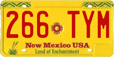 NM license plate 266TYM
