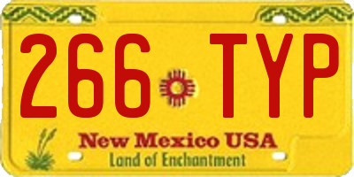 NM license plate 266TYP