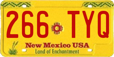 NM license plate 266TYQ