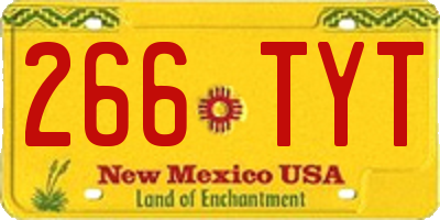 NM license plate 266TYT