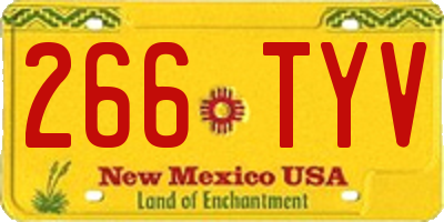 NM license plate 266TYV