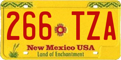NM license plate 266TZA