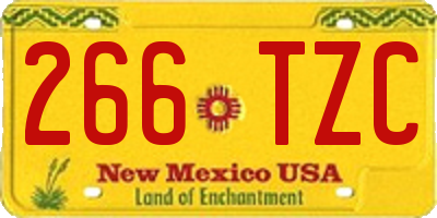 NM license plate 266TZC
