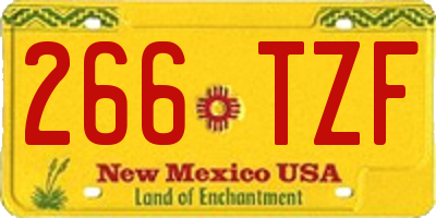 NM license plate 266TZF