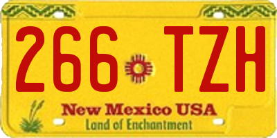 NM license plate 266TZH