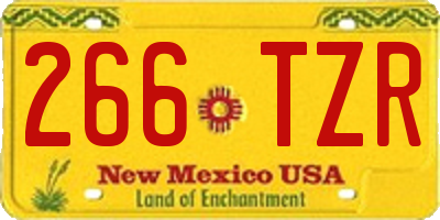 NM license plate 266TZR