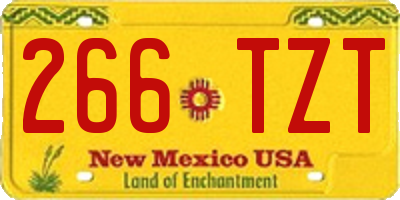 NM license plate 266TZT