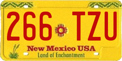 NM license plate 266TZU