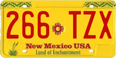 NM license plate 266TZX