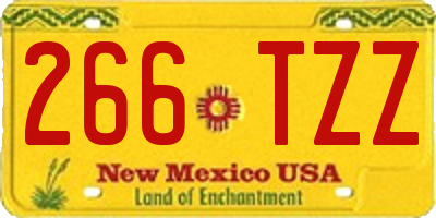NM license plate 266TZZ