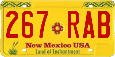 NM license plate 267RAB