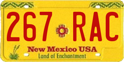 NM license plate 267RAC