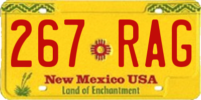 NM license plate 267RAG