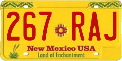 NM license plate 267RAJ