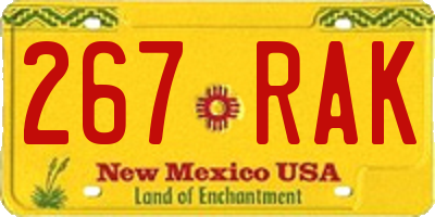 NM license plate 267RAK